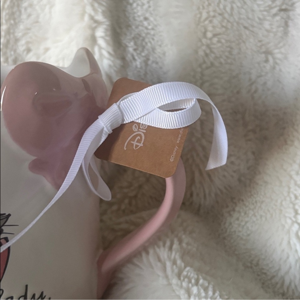 Rae Dunn × Disney Marie Mug "Because I'm a Lady" Pink Handle NWT Cute Gift - Picture 3 of 5